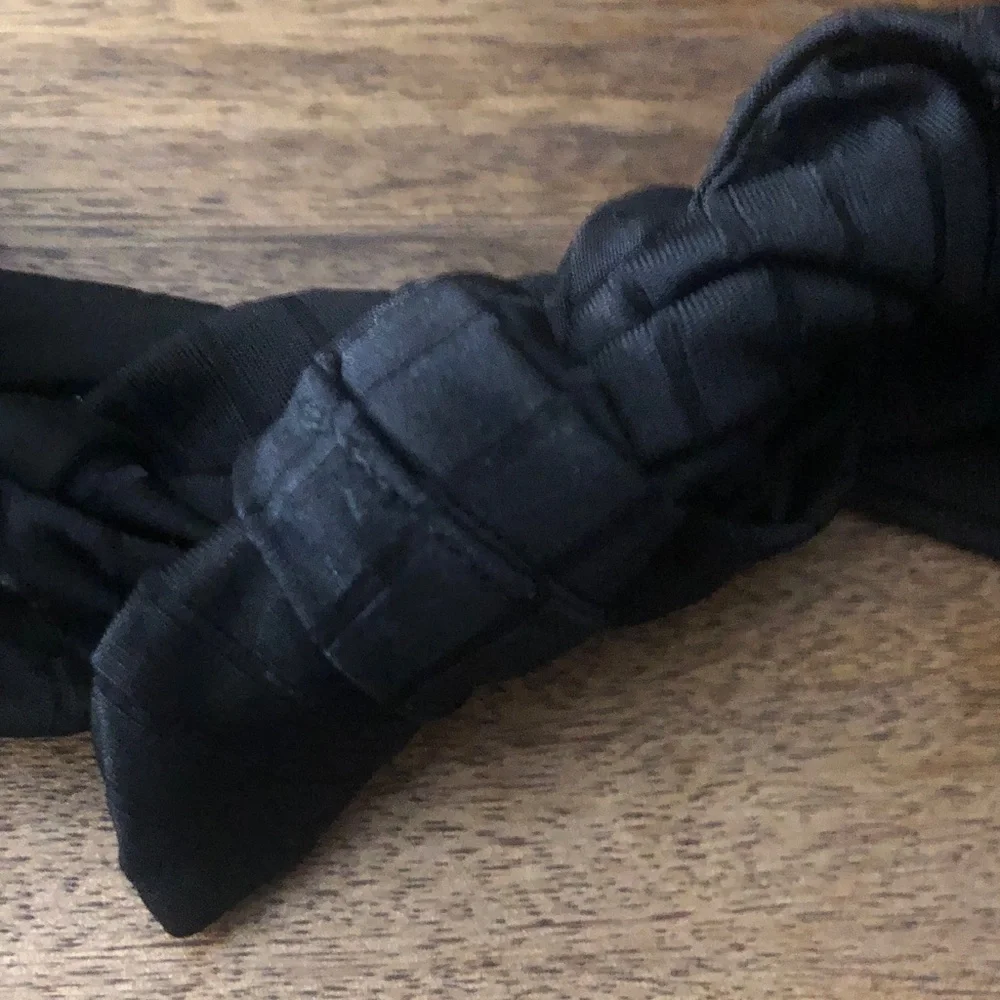 aerie Black Ribbed Knot Front Bandeau Bikini Top